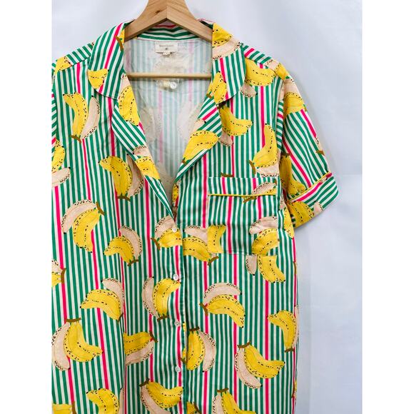 Cost Plus World Market Other - World Market striped banana button down pajama shirt dress L/XL